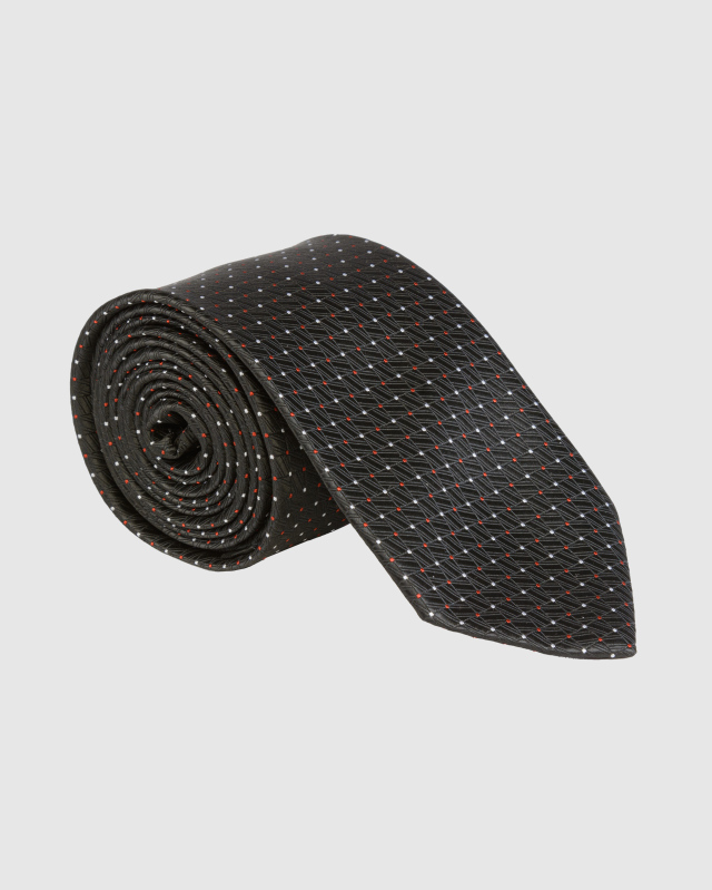 Черный галстук с жаккардовым микроузором