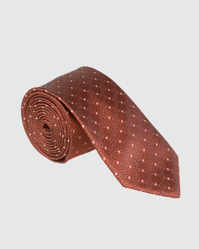 Темно-красный галстук с орнаментом