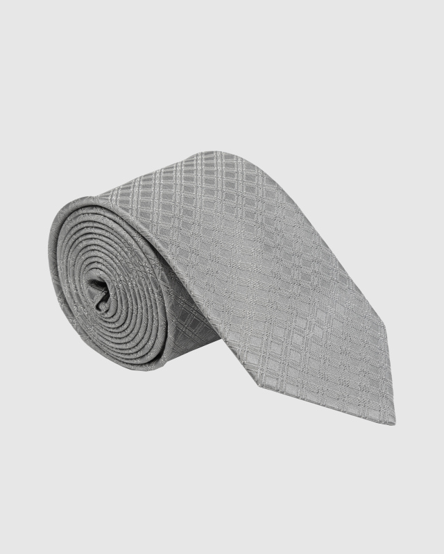 Серый галстук с жаккардовым узором в виде ромбов