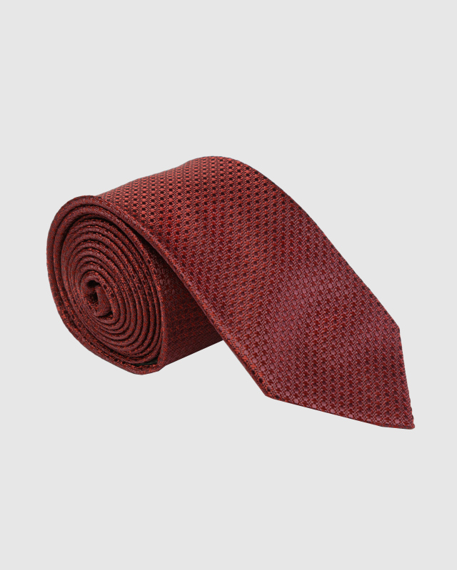 Бордовый галстук с рельефным микроузором