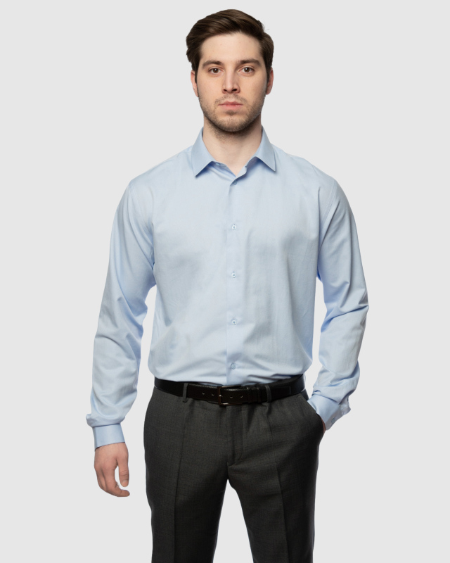 Голубая рубашка со структурным рисунком